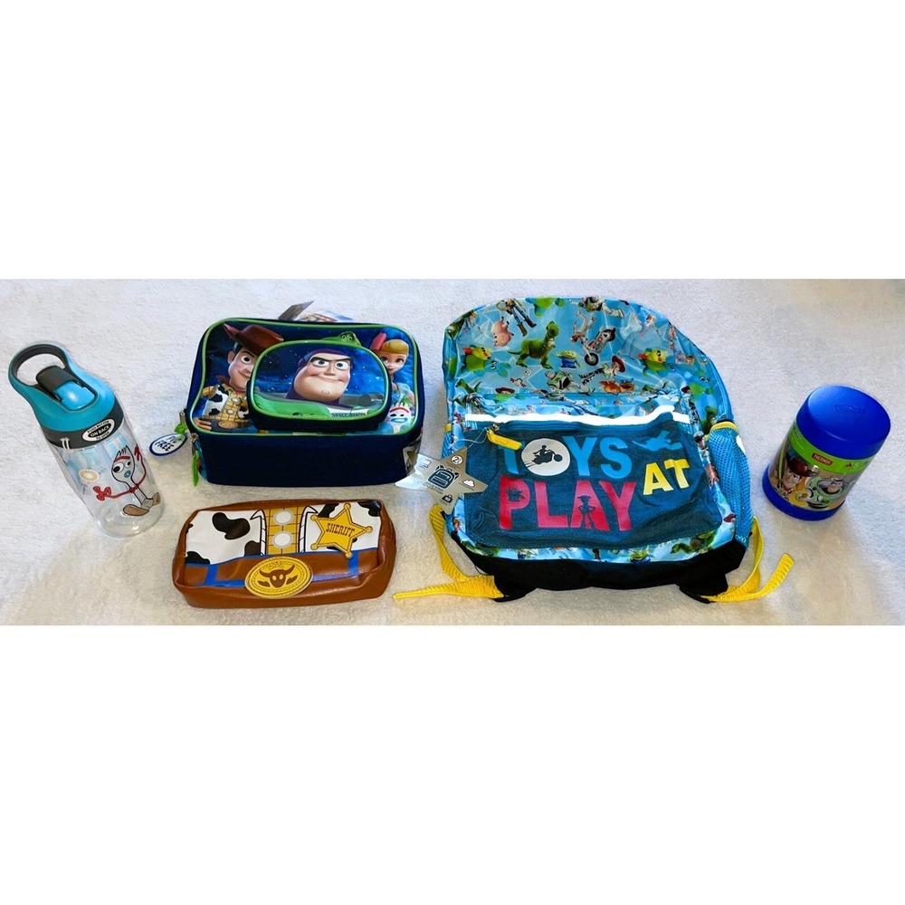 NWT Toy Story 16" Backpack Lunch Box Forky Water Bottle Soup Canteen Pencil Case